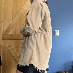 Tan Beige Corduroy Jacket Shacket